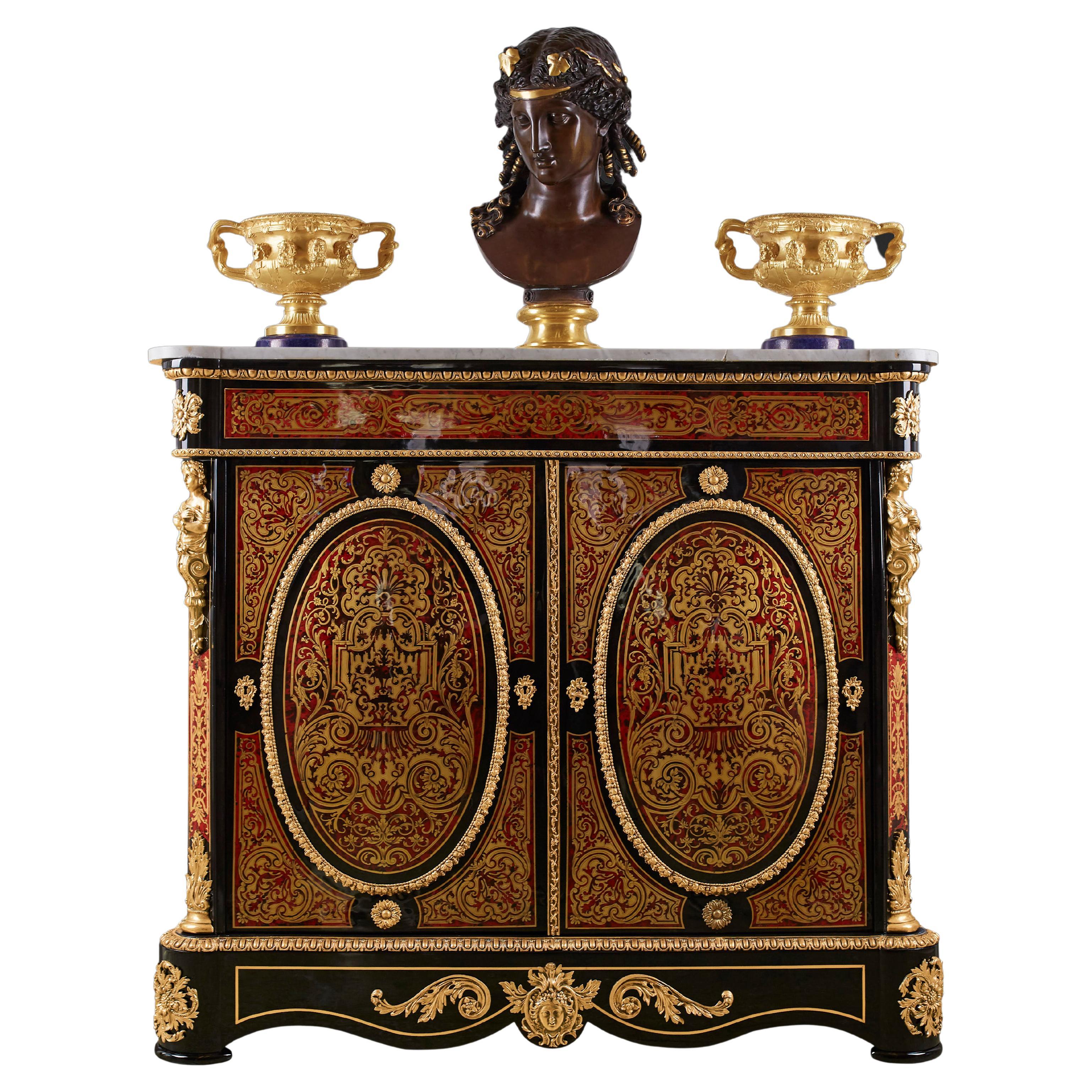 French 19th Century Napoleon III Cabinet, Styl Boulle
