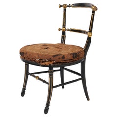French 19th Century Napoleon III Ebonised and Parcel Gilt Occasional Chair