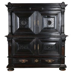 French 19th Century Napoleon III Ebonized Cabinet French 19th Century Napoleon III Ebonized Cabinet