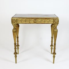 French Louis XVI Giltwood and Marble Console Table, 19th Century
