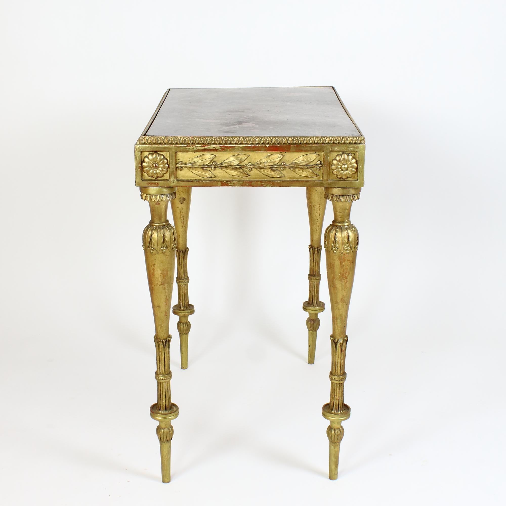 Marble French 19th Century Napoleon III / Louis XVI Style Giltwood Center Table For Sale