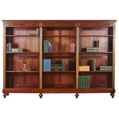 French 19th Century Napoleon III Mahogany Open Bookcase Bibliotheque