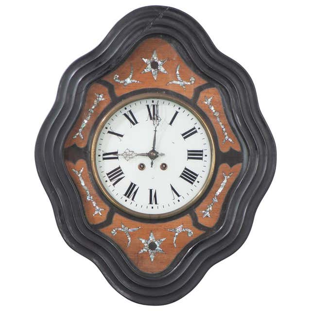 French Inlay Clock French 19th Century Boulle-Inlay Table Clock Under Glass Dome For Sale ...