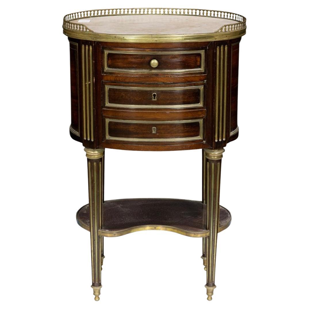 French 19th Century Napoleon III Oval Marble Top Side Table For Sale