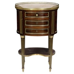 French 19th Century Napoleon III Oval Marble Top Side Table
