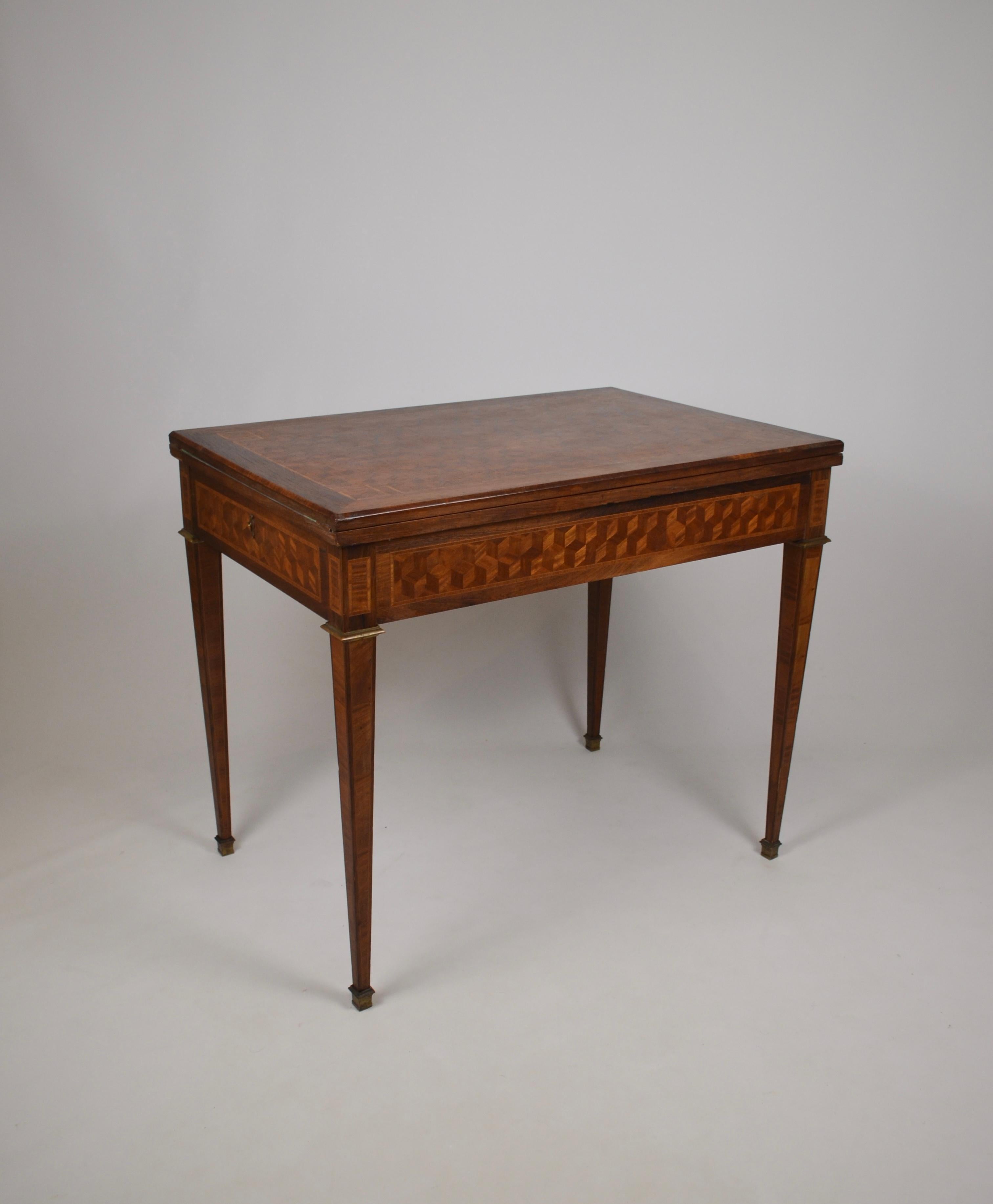 French 19th Century Napoleon III Parquetry Game Table For Sale 9