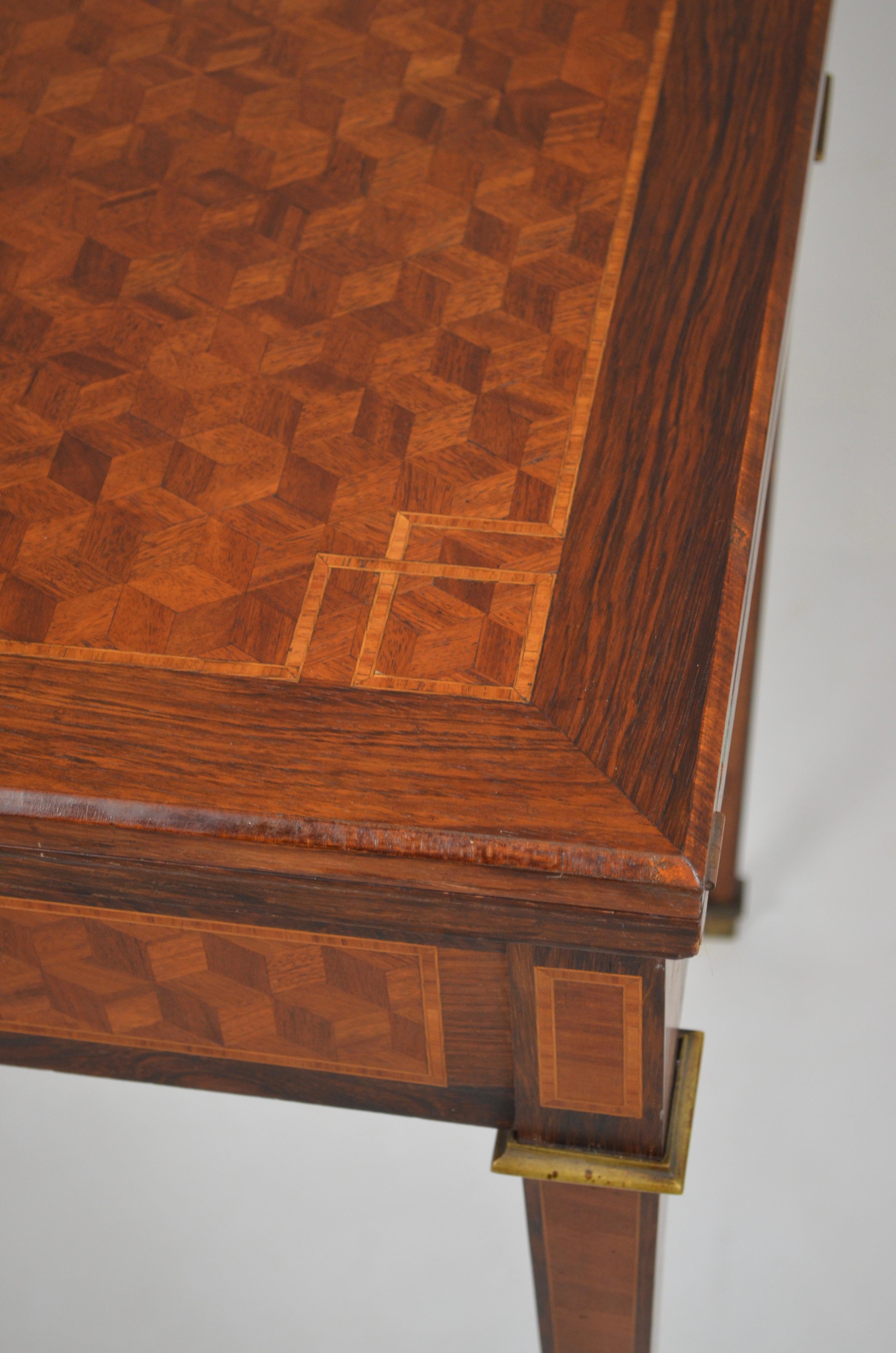 French 19th Century Napoleon III Parquetry Game Table For Sale 10