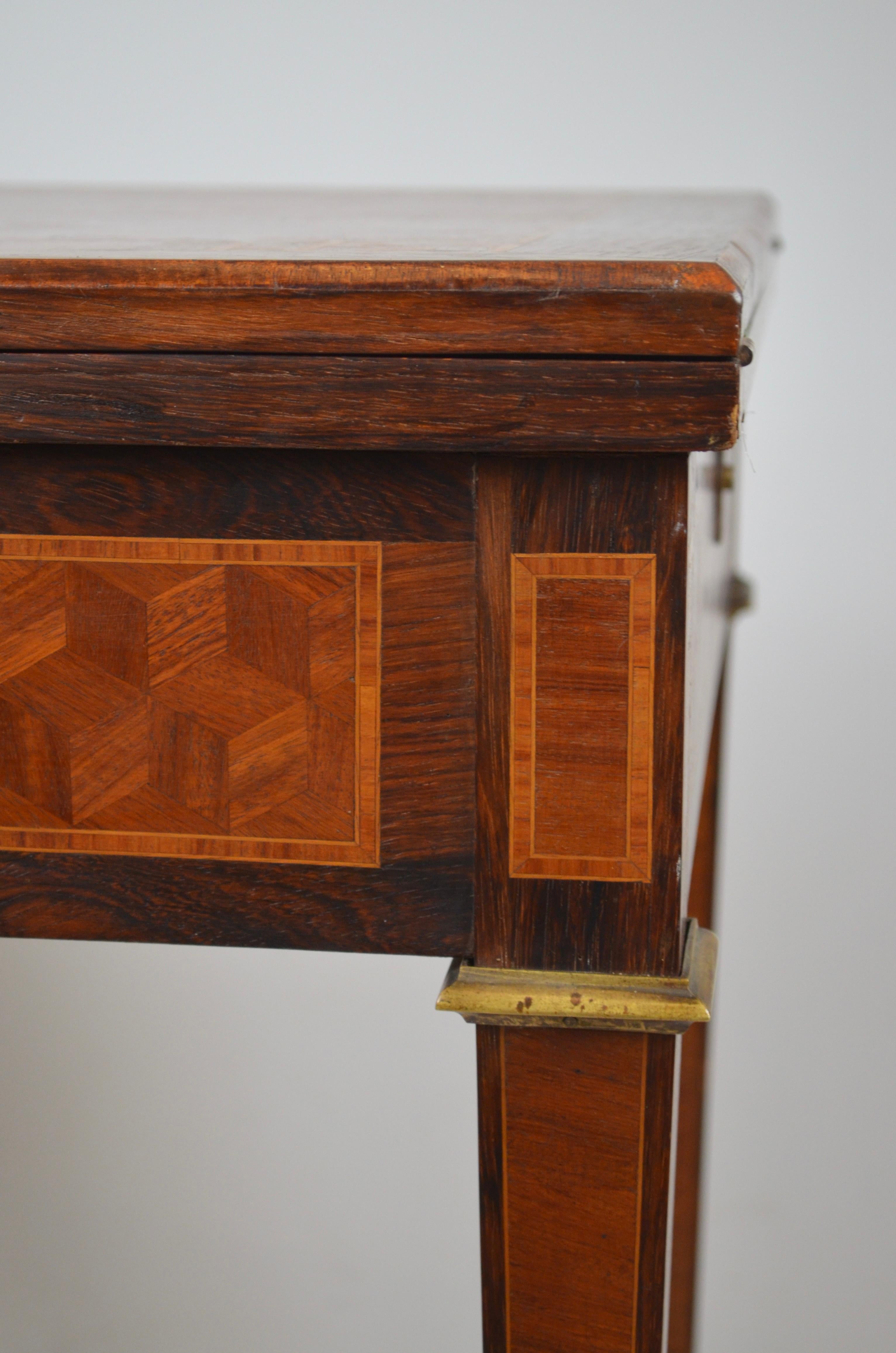 French 19th Century Napoleon III Parquetry Game Table For Sale 11