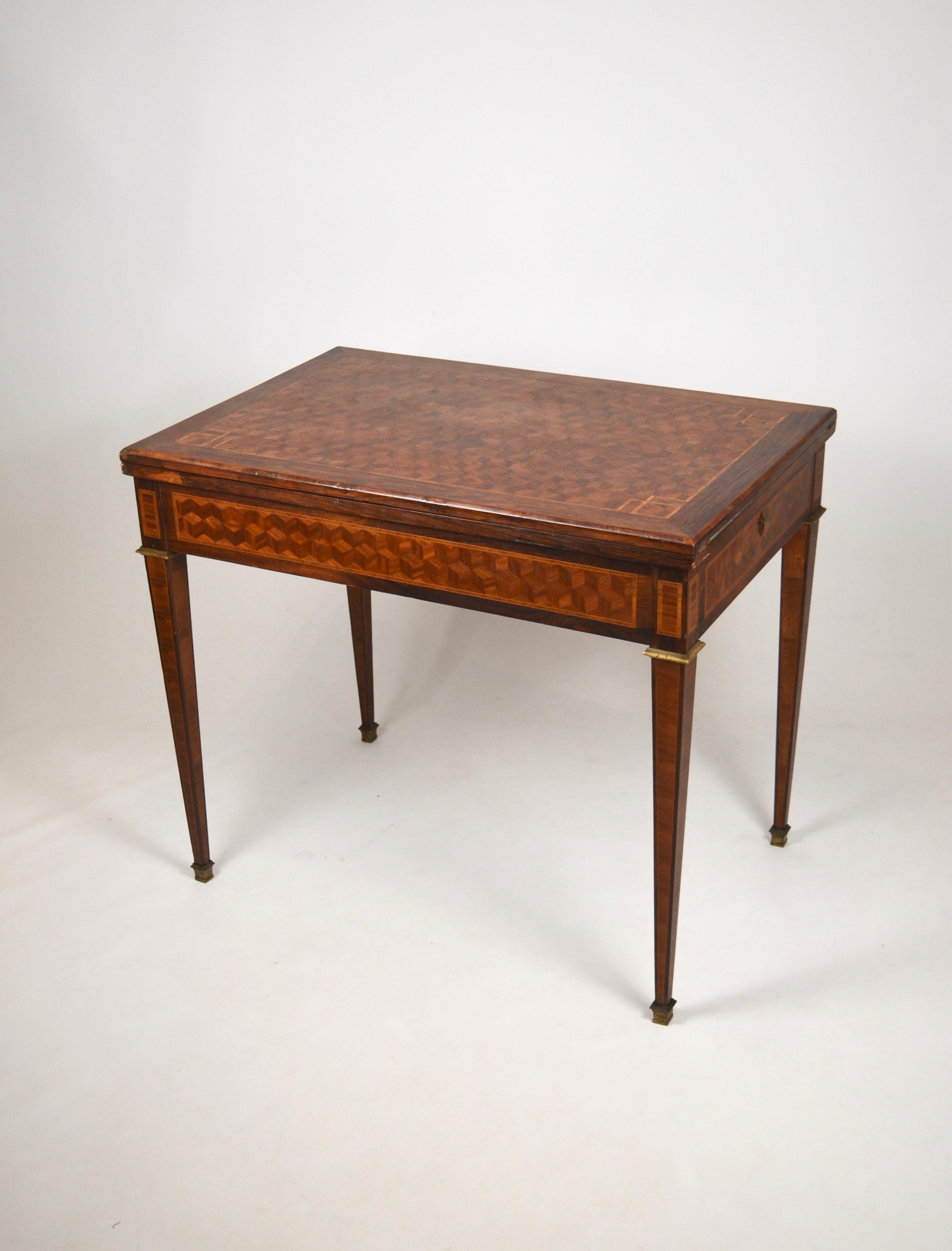 French 19th Century Napoleon III Parquetry Game Table For Sale 13
