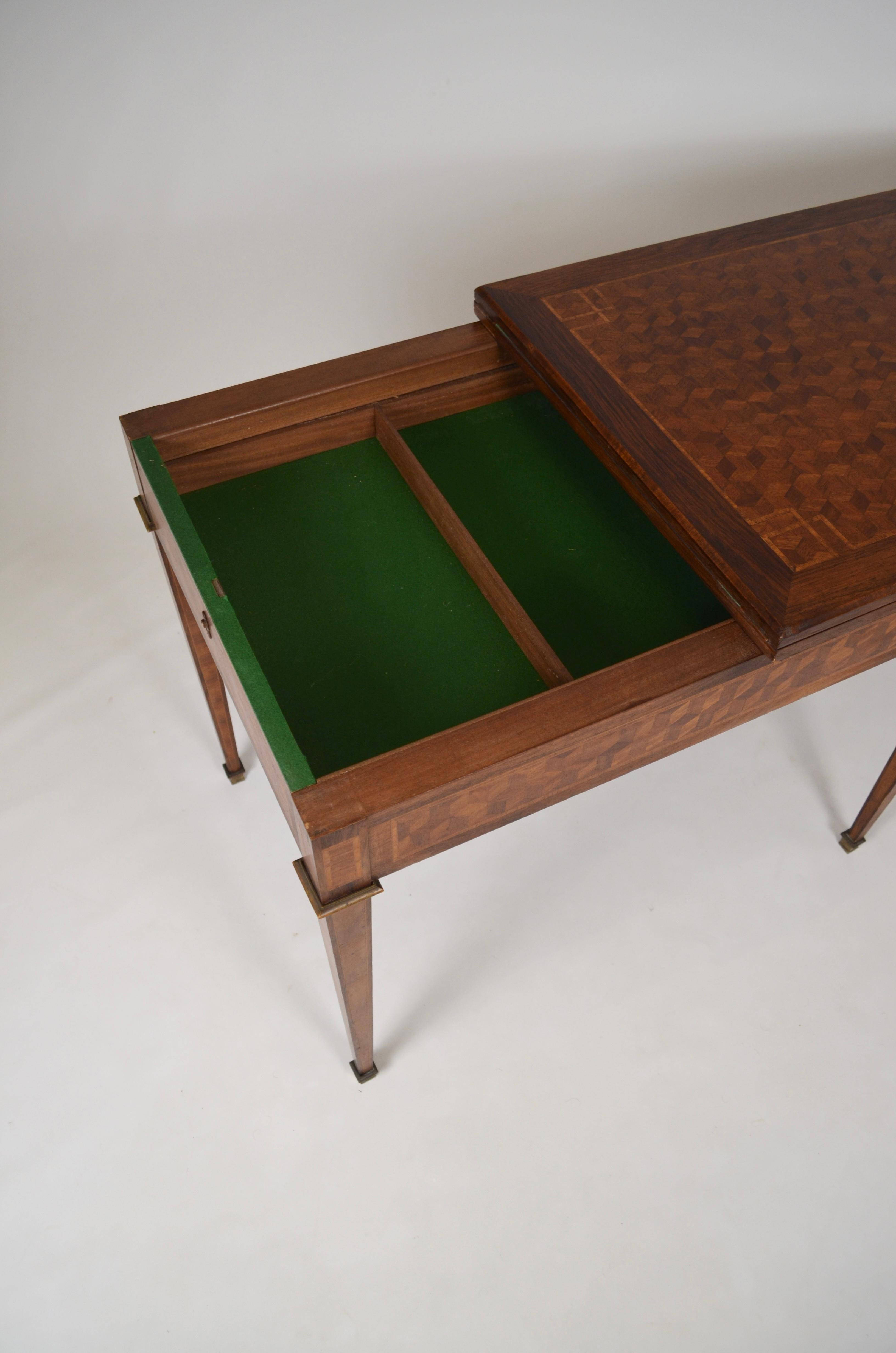 French 19th Century Napoleon III Parquetry Game Table For Sale 1