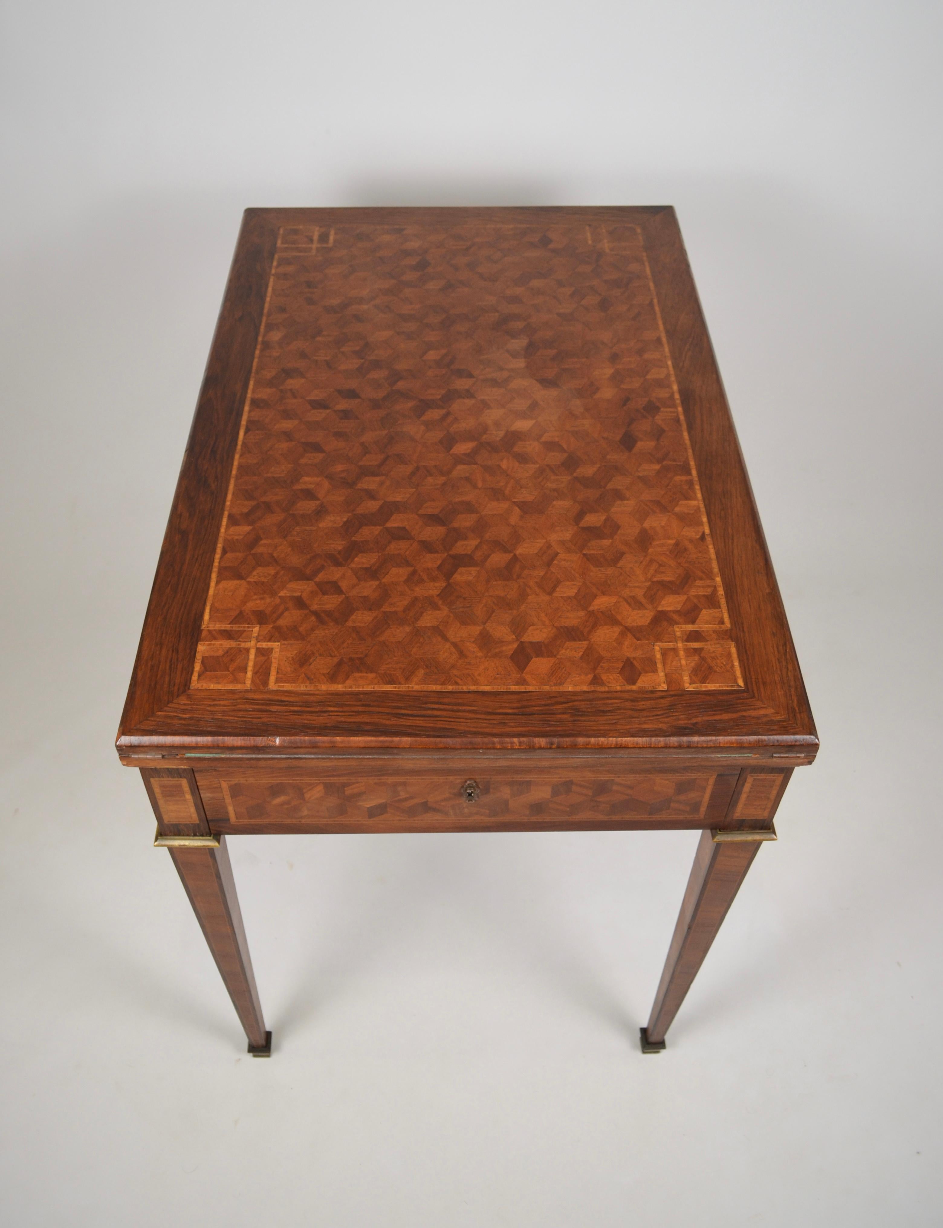 French 19th Century Napoleon III Parquetry Game Table For Sale 3