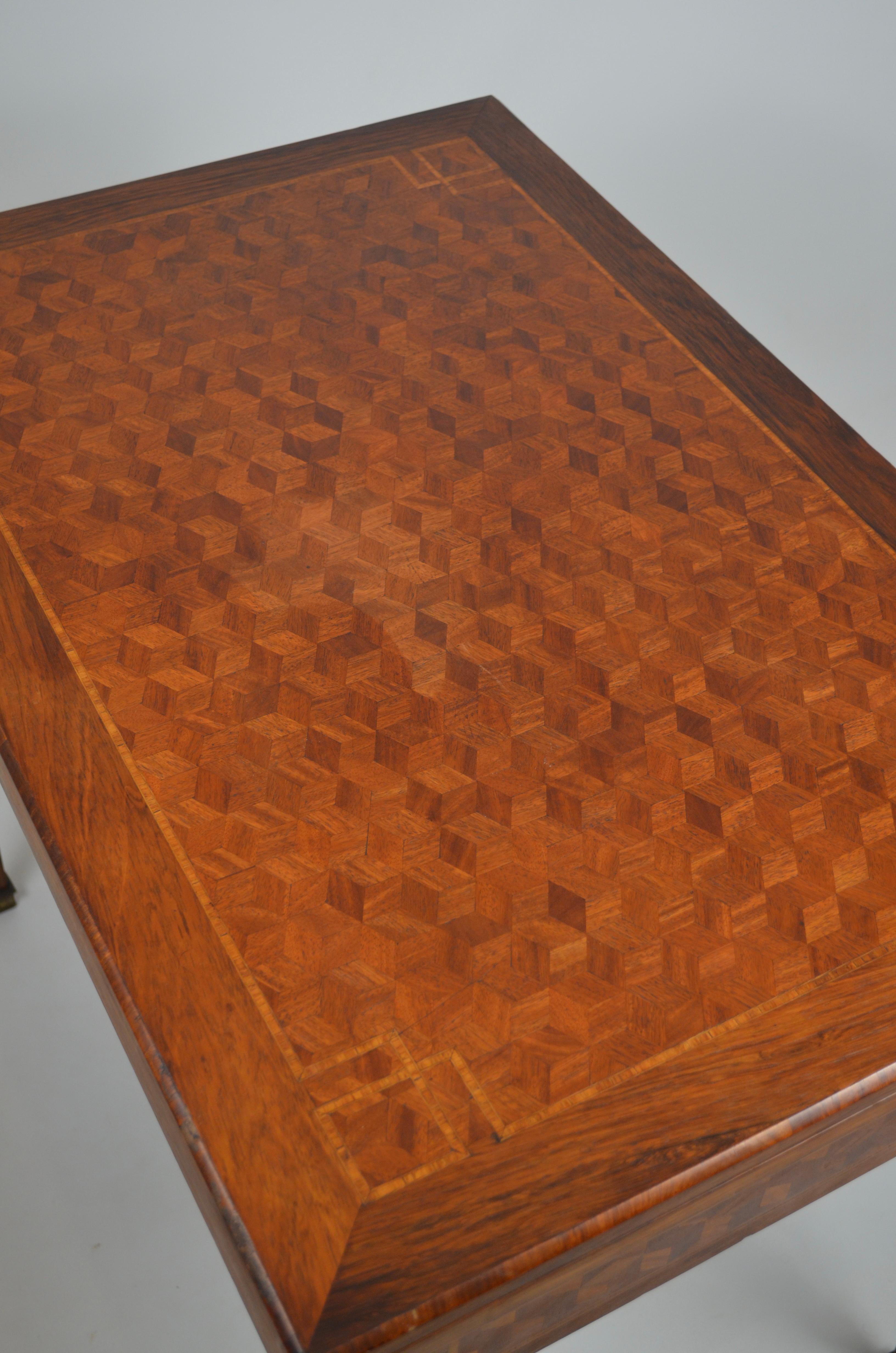French 19th Century Napoleon III Parquetry Game Table For Sale 4