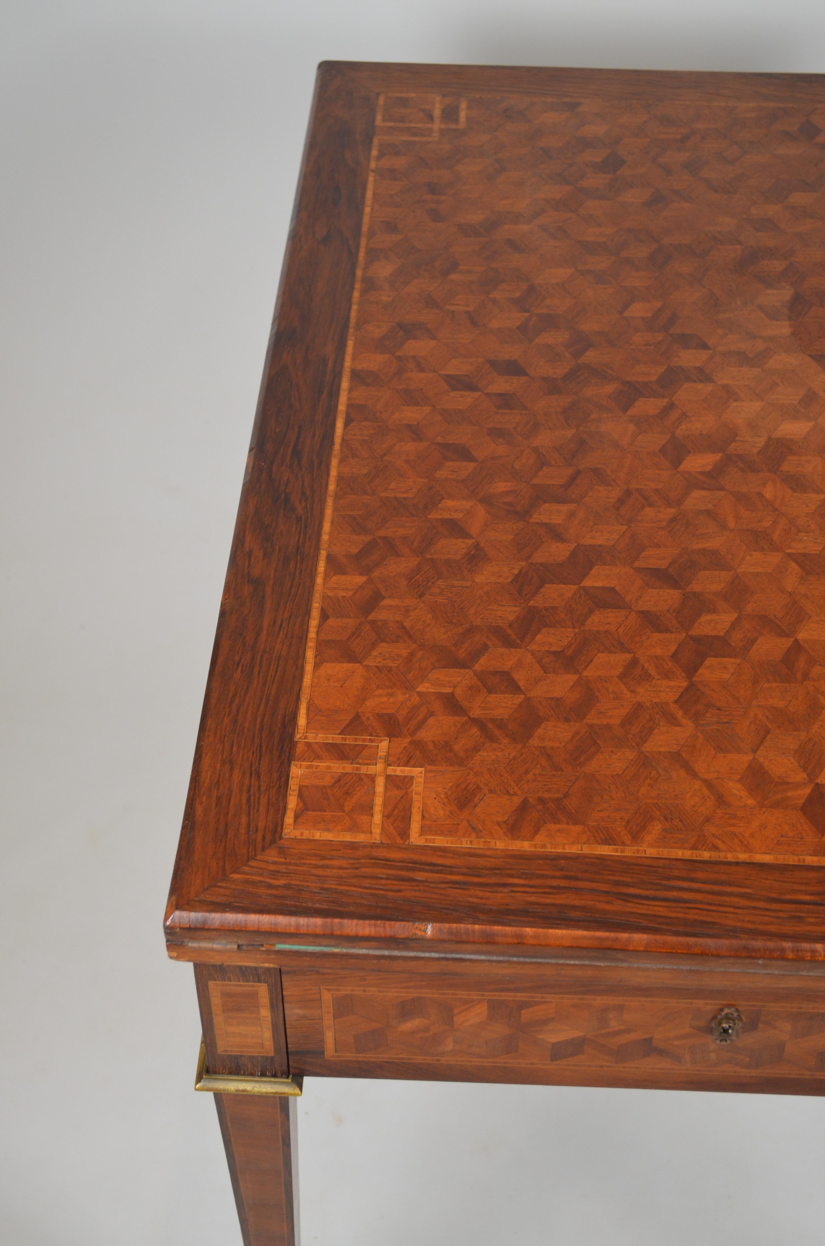 French 19th Century Napoleon III Parquetry Game Table For Sale 5