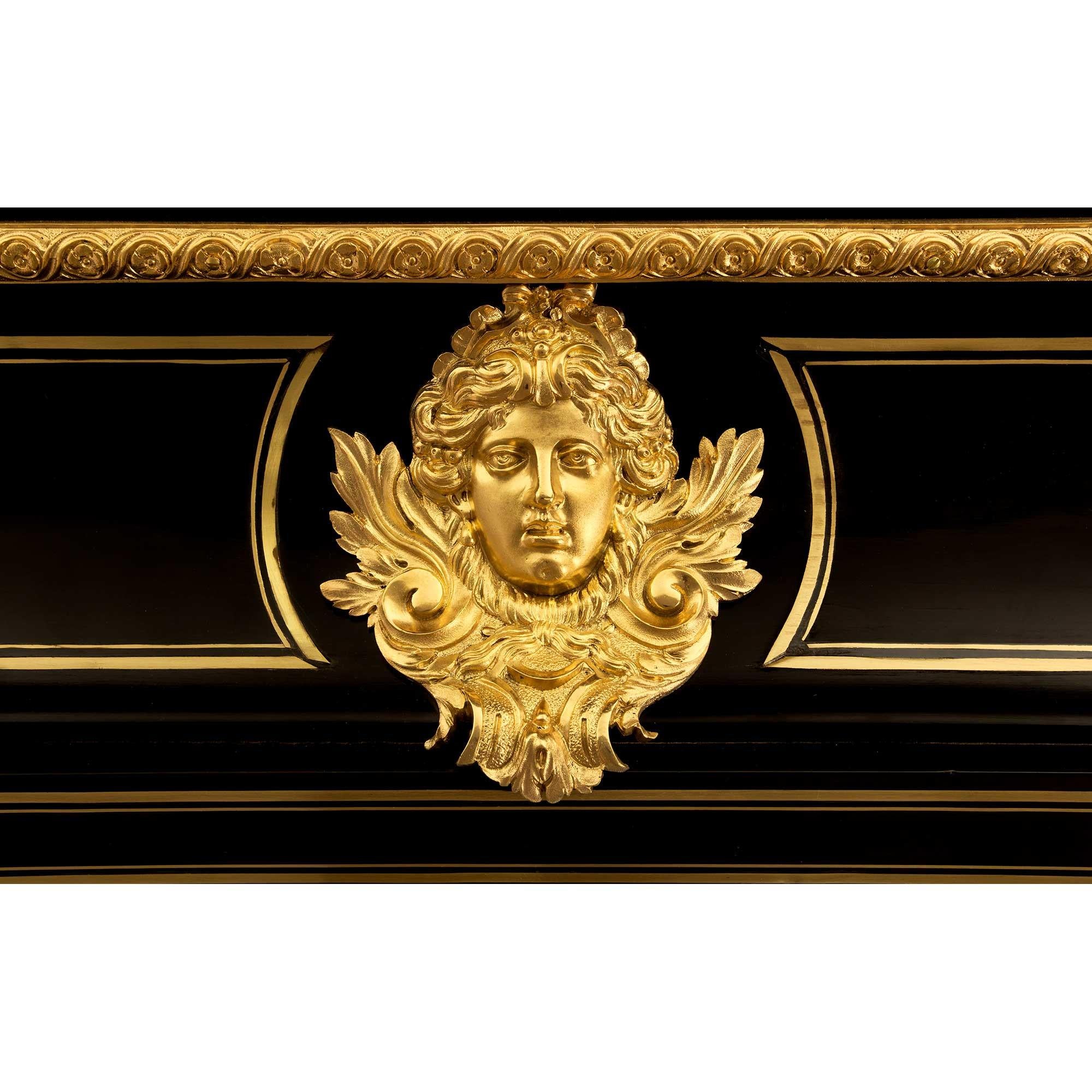 Brass French 19th Century Napoleon III Period Boulle Cabinet À Hauteur D’Appui For Sale