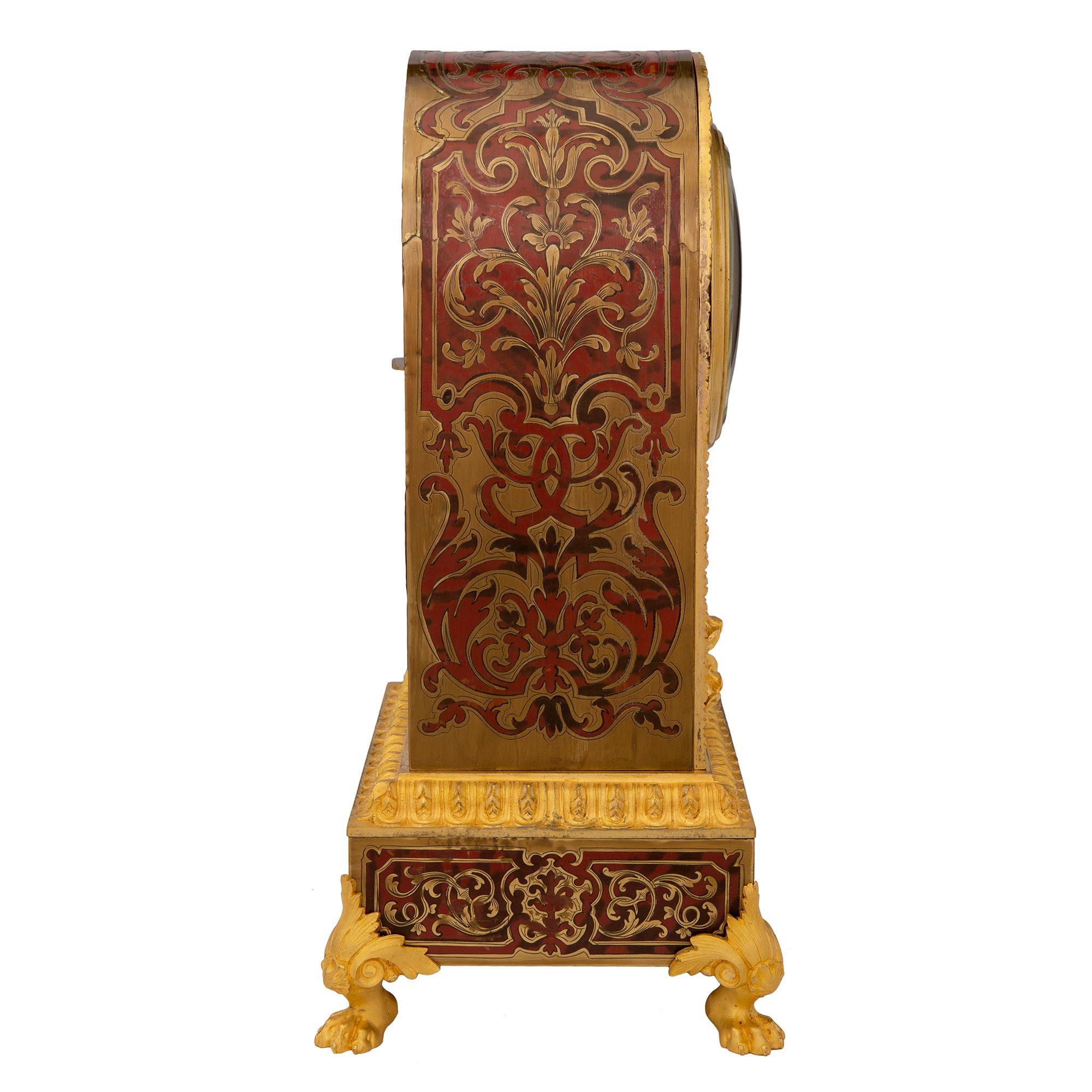French 19th Century Napoleon III Period Boulle Clock In Good Condition For Sale In West Palm Beach, FL