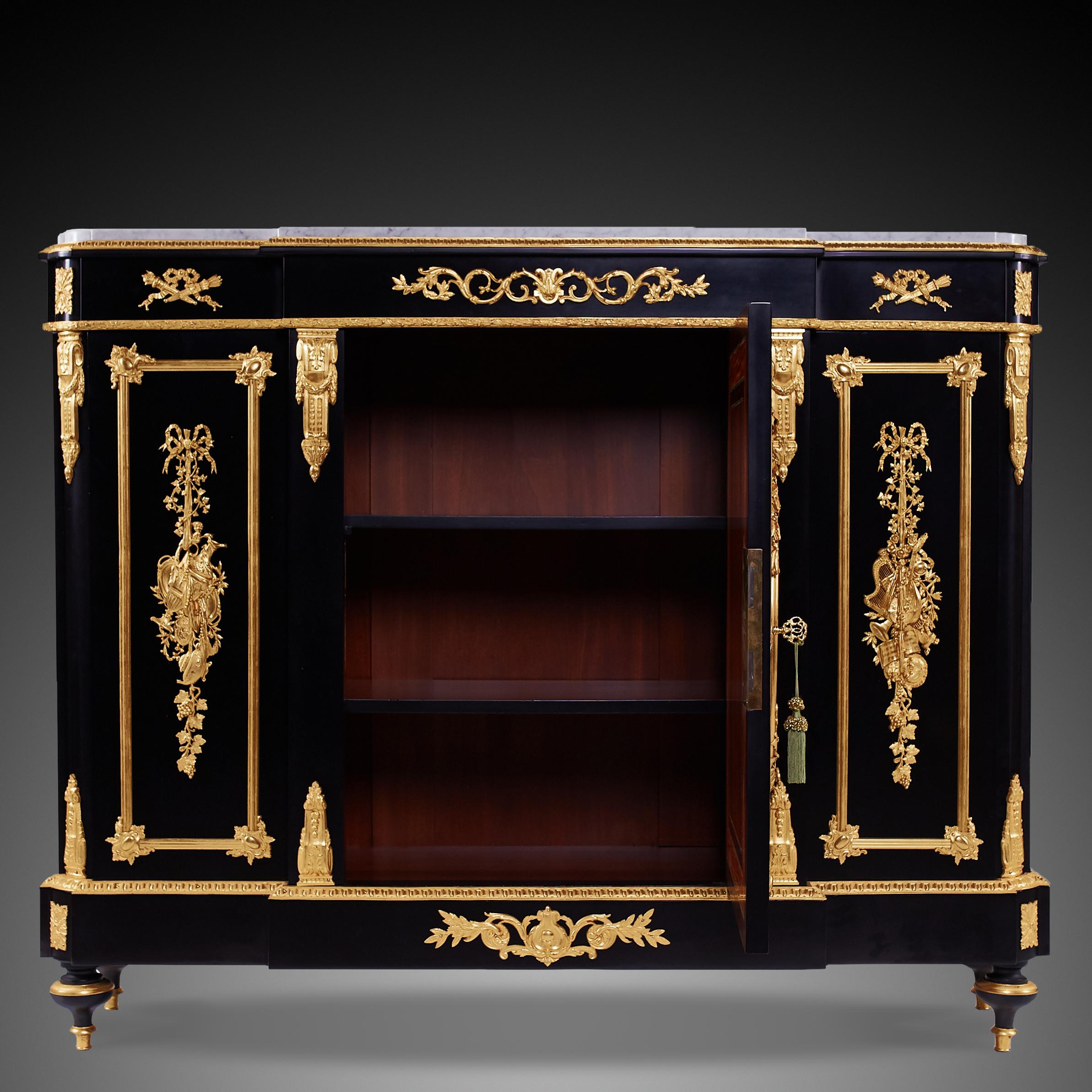 Bronze French 19th Century Napoleon III Period Cabinet by Diehl