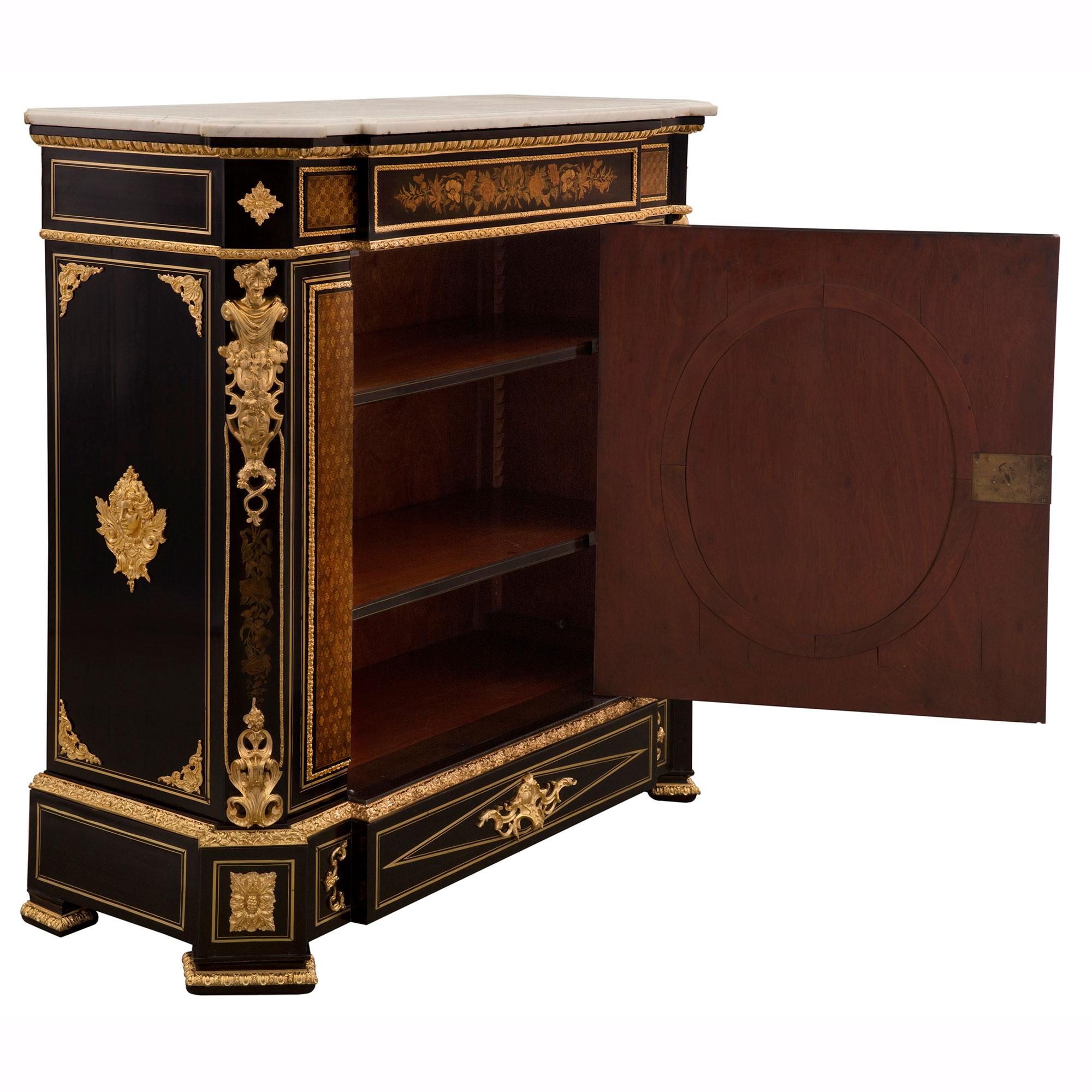 Brass French 19th Century Napoleon III Period Cabinet For Sale