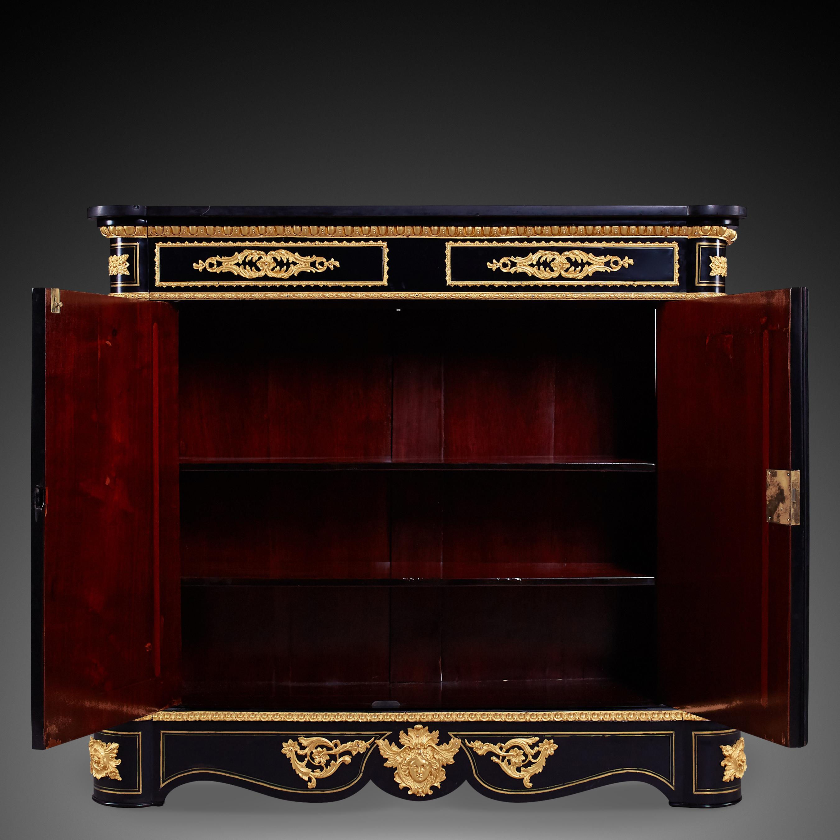 Bronze French 19th Century Napoleon III  Period Cabinet For Sale