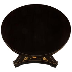 French 19th Century Napoleon III Period Ebony Ormolu and Giltwood Center Table