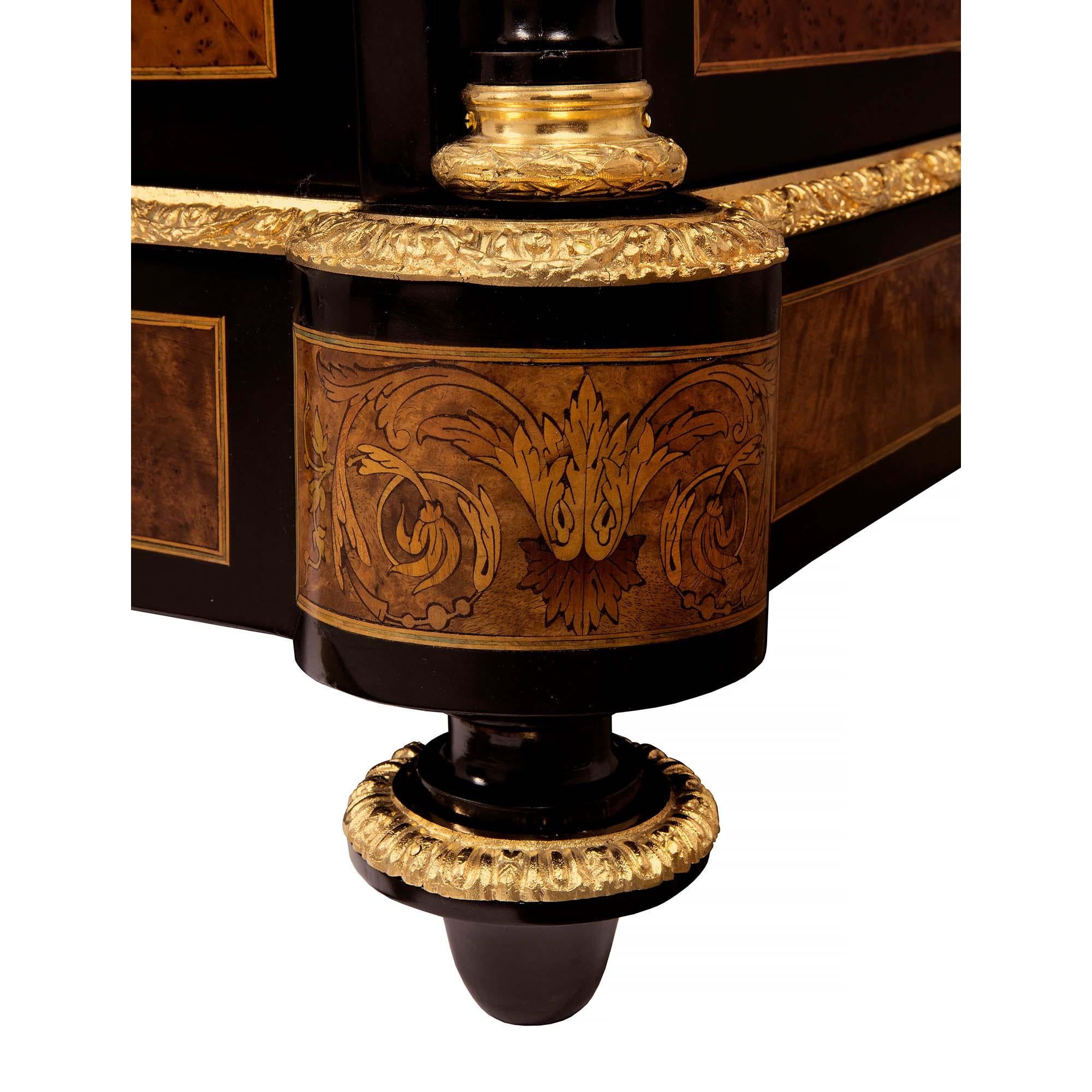 French 19th Century Napoleon III Period Exotic Wood, Ormolu and Marble Cabinet For Sale 9