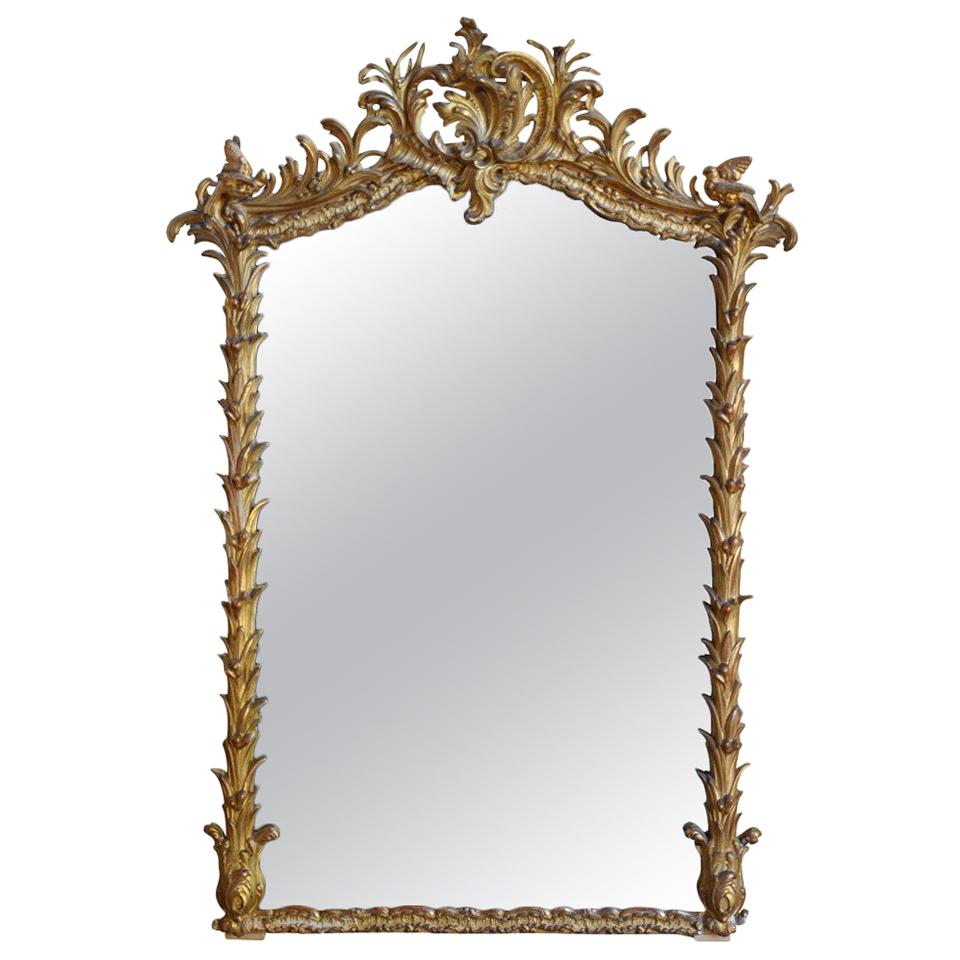 Miroir en bois doré d'époque Napoléon III du XIXe siècle français