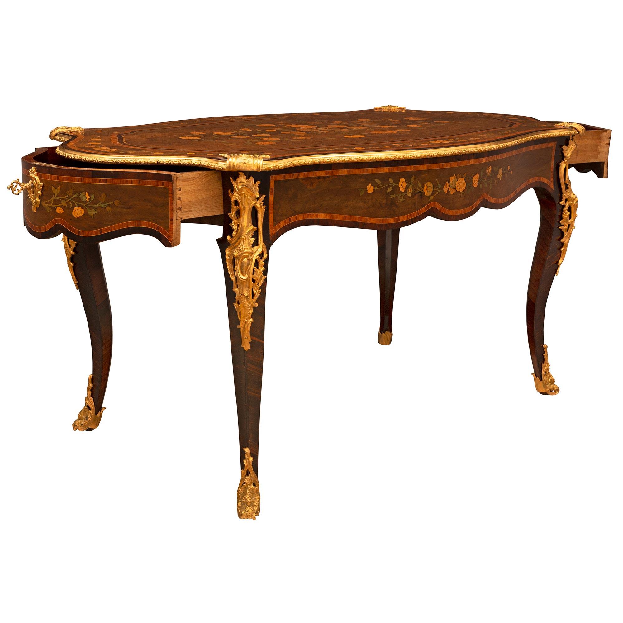 Ormolu French 19th Century Napoleon III Period Louis XV Style Center Table For Sale