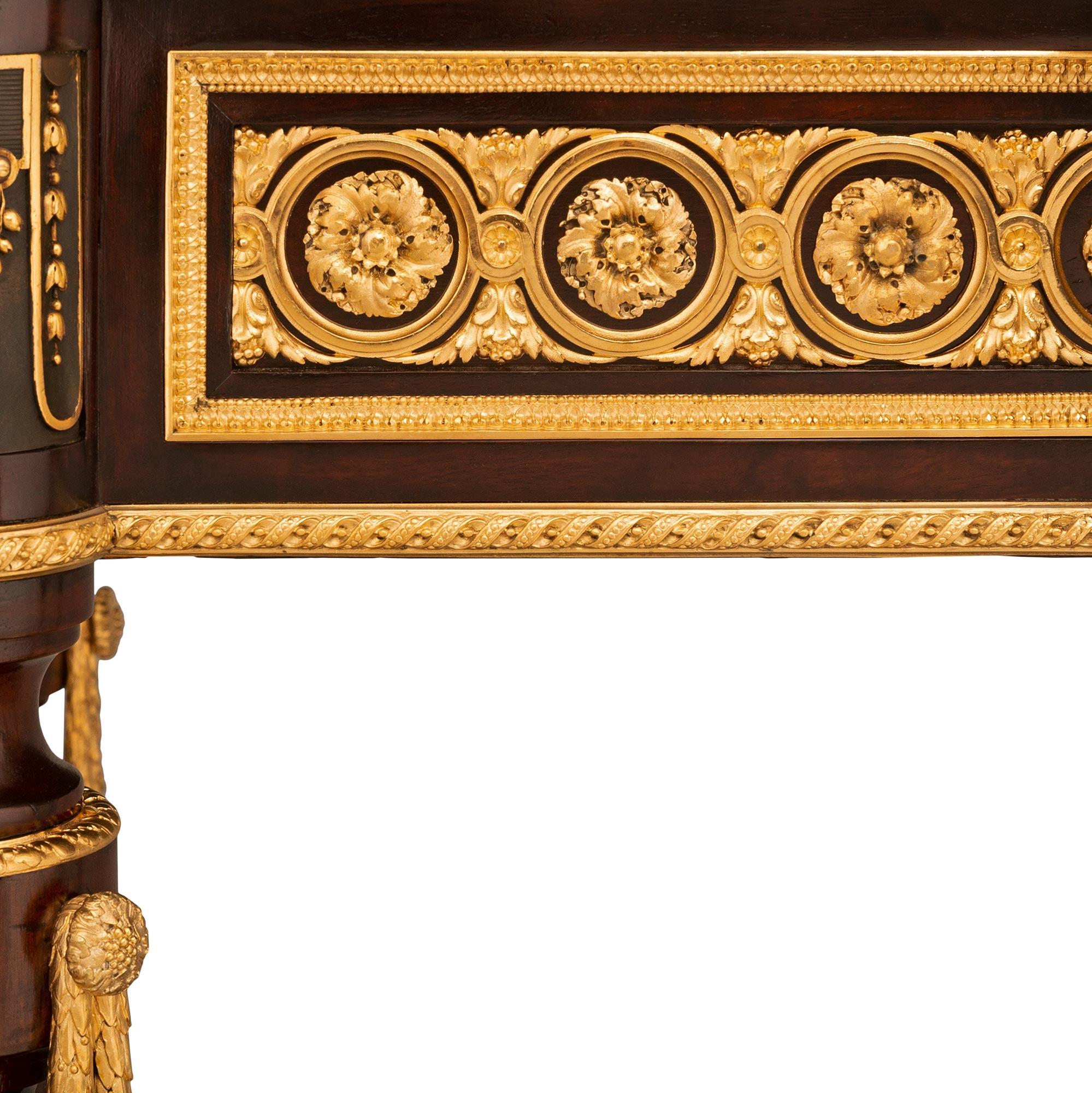 Bronze French 19th Century Napoleon III Period Mahogany, Ormolu and Marble Console For Sale