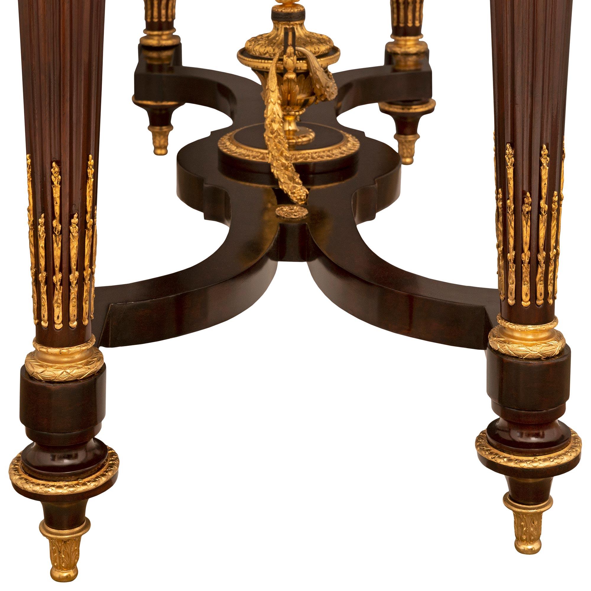 French 19th Century Napoleon III Period Mahogany, Ormolu and Marble Console For Sale 2