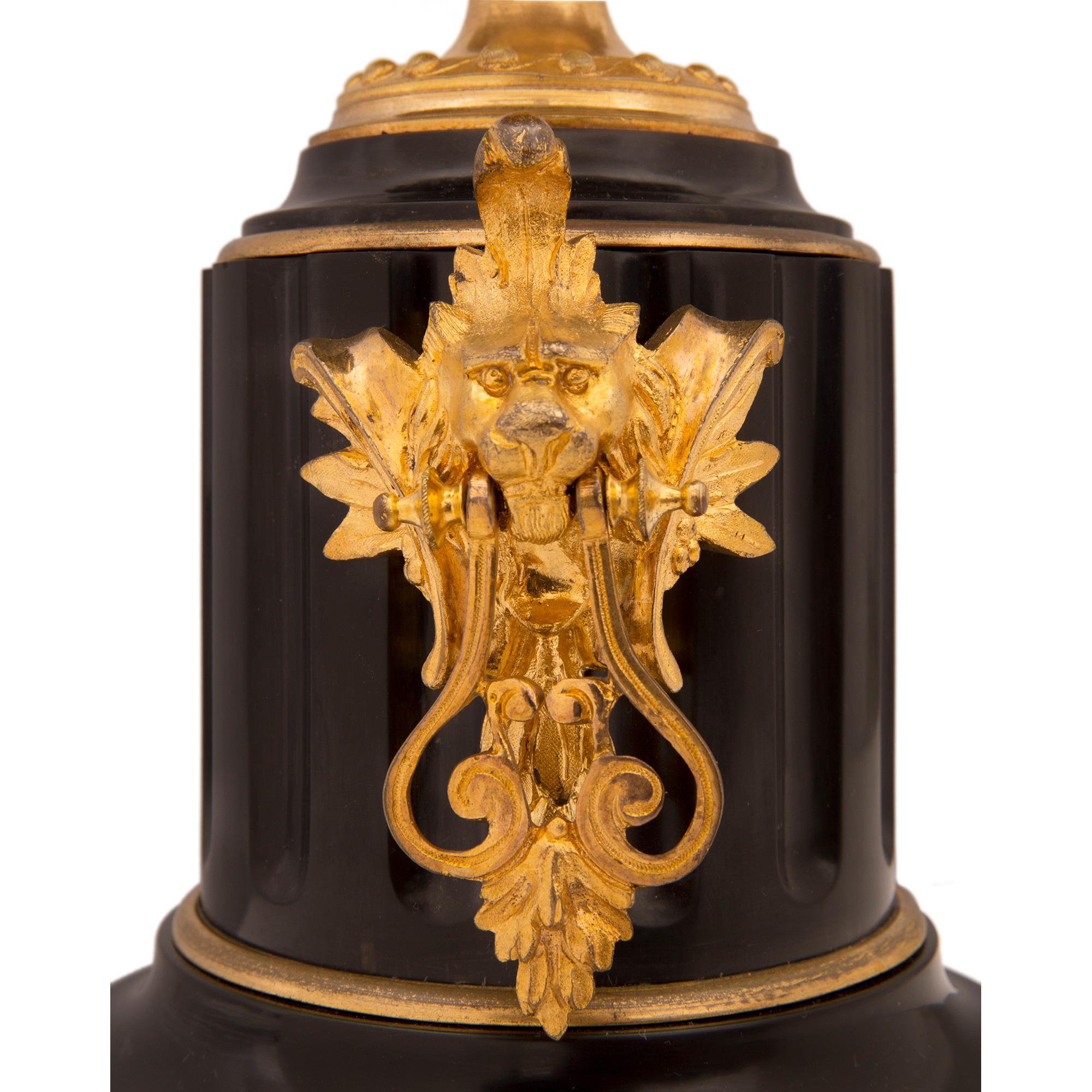 French 19th Century Napoleon III Period Marble, Ormolu and Bronze Garniture Set For Sale 9