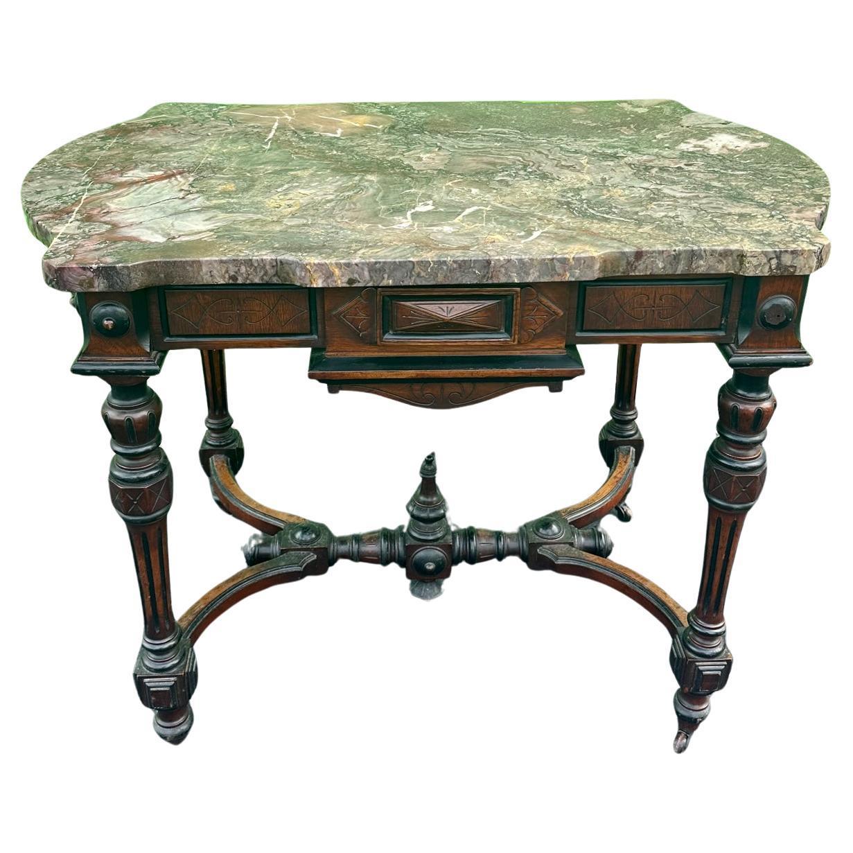 Table à plateau de marbre d'époque Napoléon III, 19e siècle, France Bon état - En vente à Vero Beach, FL