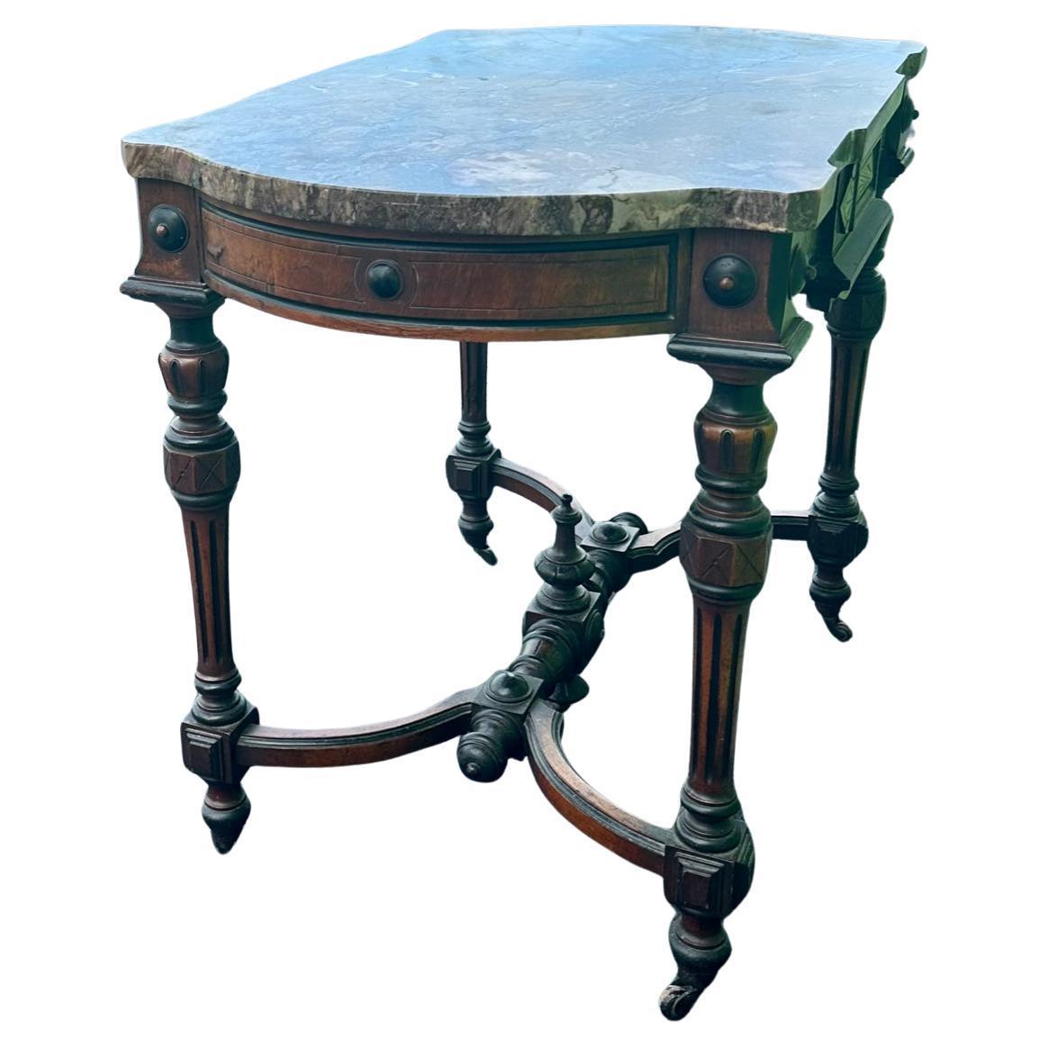 Französisch 19. Jahrhundert Napoleon III Periode Marmorplatte Tisch im Angebot 3