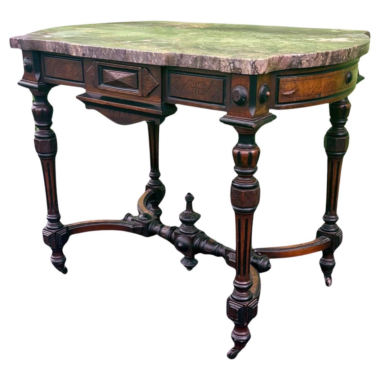 Table à plateau de marbre d'époque Napoléon III, 19e siècle, France en vente