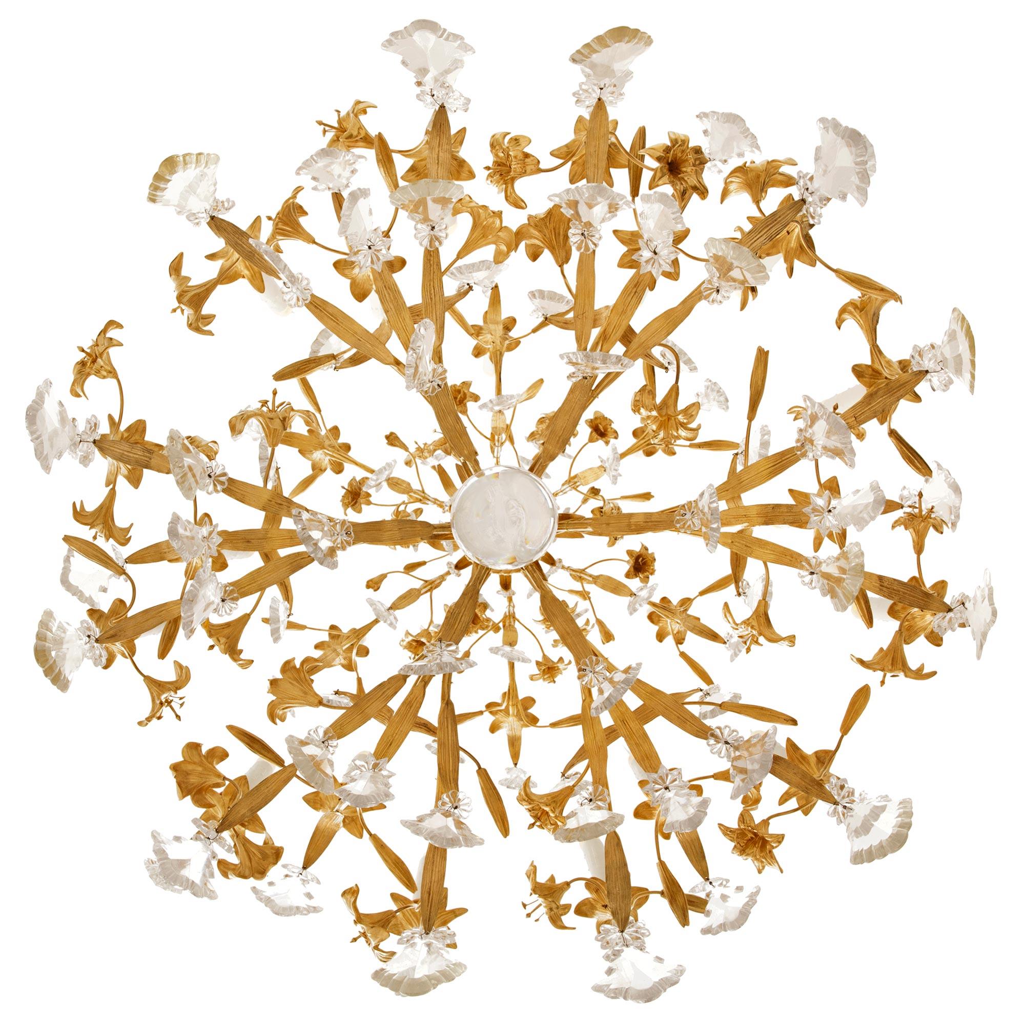 Lámpara de araña francesa del siglo XIX, época de Napoleón III, de Ormolu y cristal de Baccarat en venta 3
