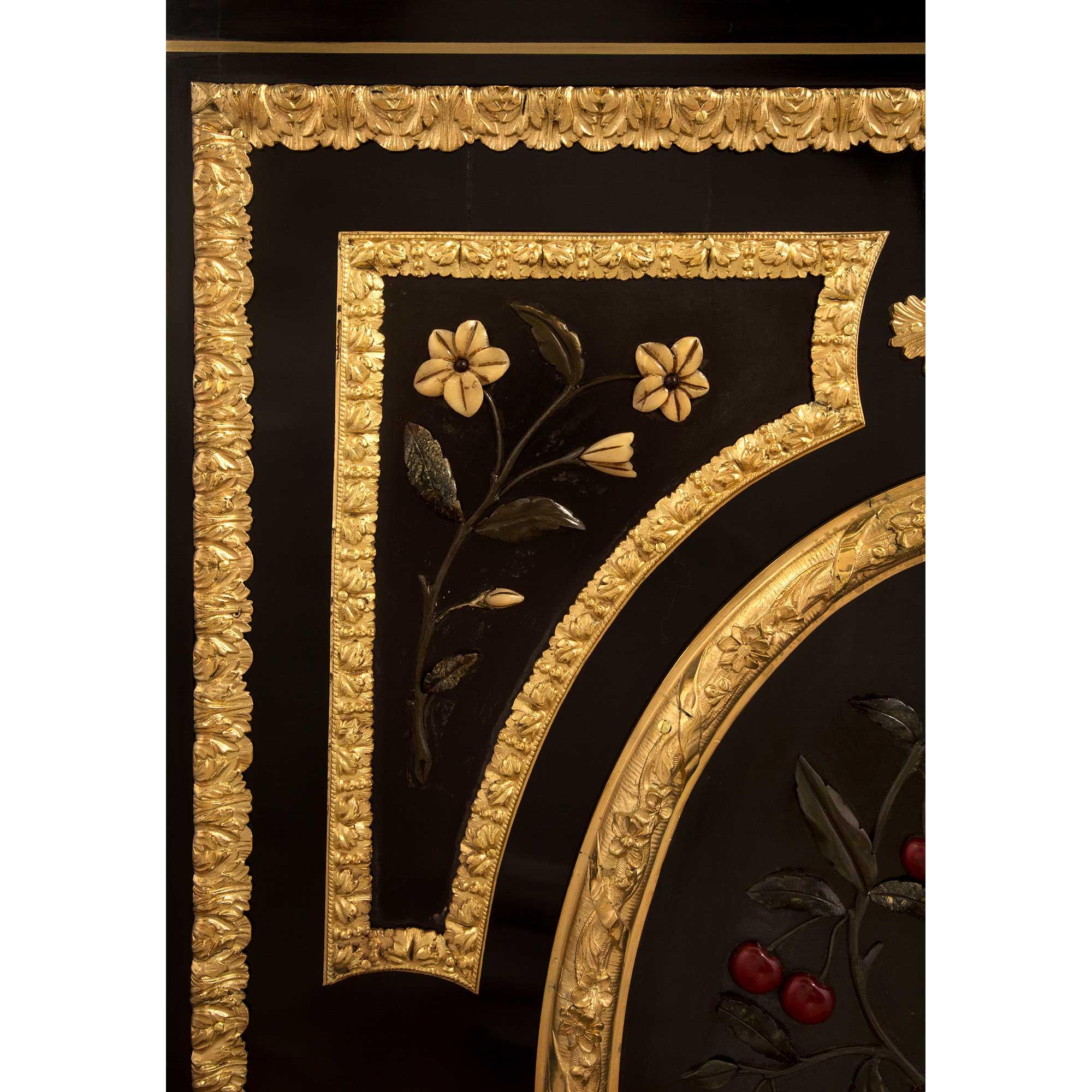French 19th Century Napoleon III Period Ormolu and Marble Cabinet For Sale 4