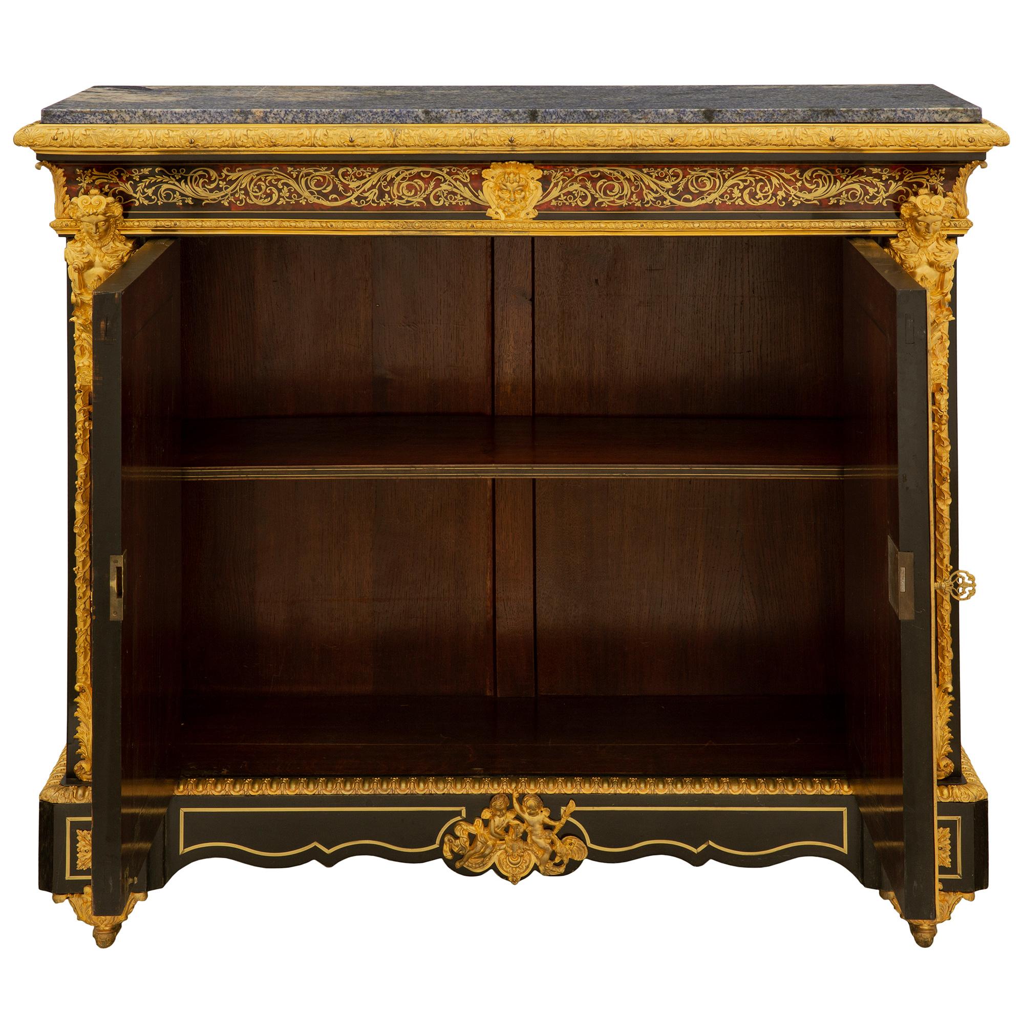 French 19th Century Napoleon III Period Two-Door Cabinet In Good Condition For Sale In West Palm Beach, FL
