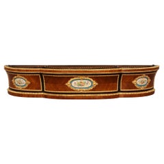 French 19th century Napoleon III Period Wood, Porcelain and Ormolu planter