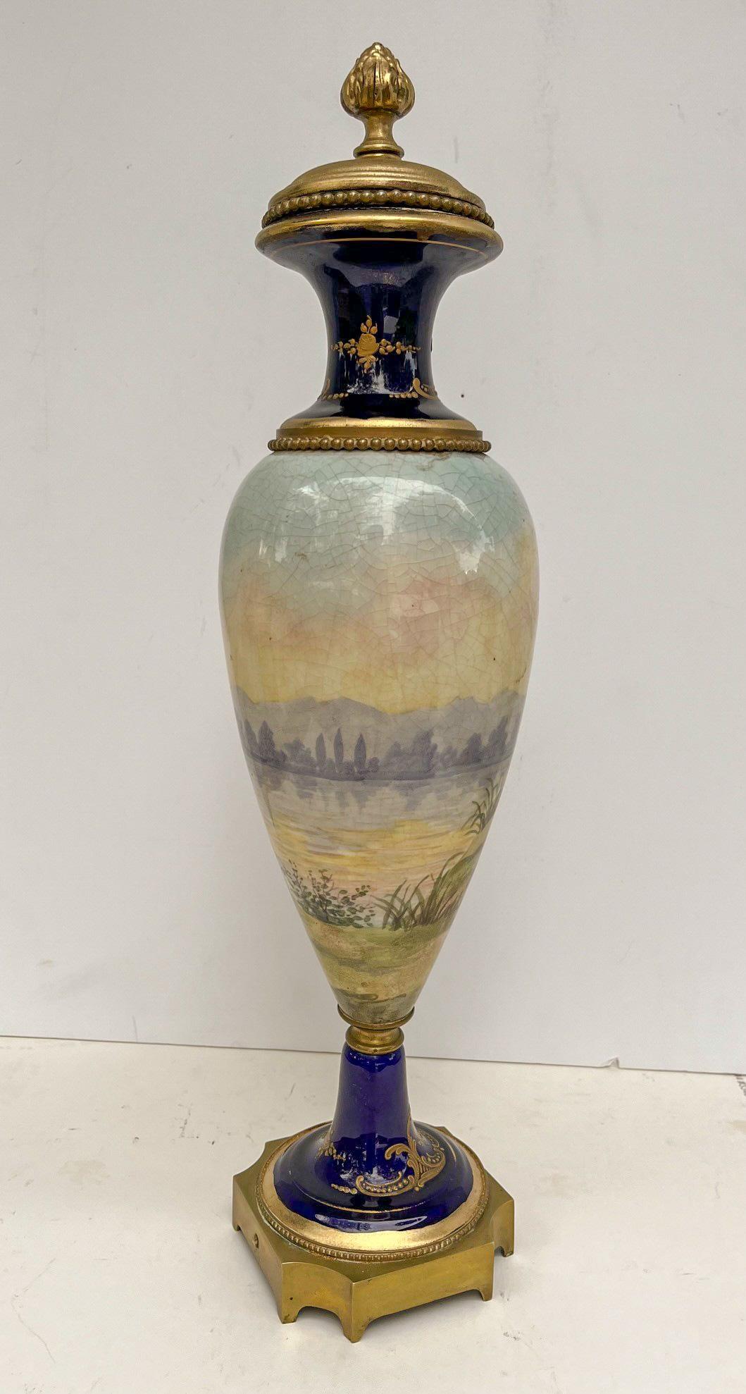 French 19th Century Napoleon III Sevres Style Porcelain Vase 1