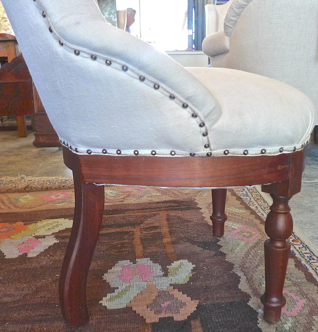 French 19th Century Napoleon III Small Armchair Newly Upholstered 9