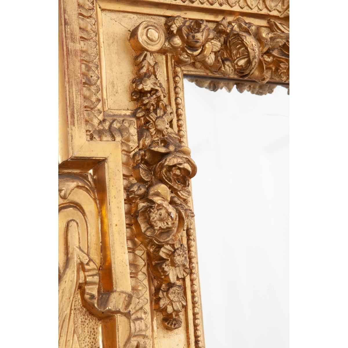 Französischer Spiegel im Napoleon-III-Stil des 19. Jahrhunderts im Zustand „Gut“ im Angebot in Baton Rouge, LA