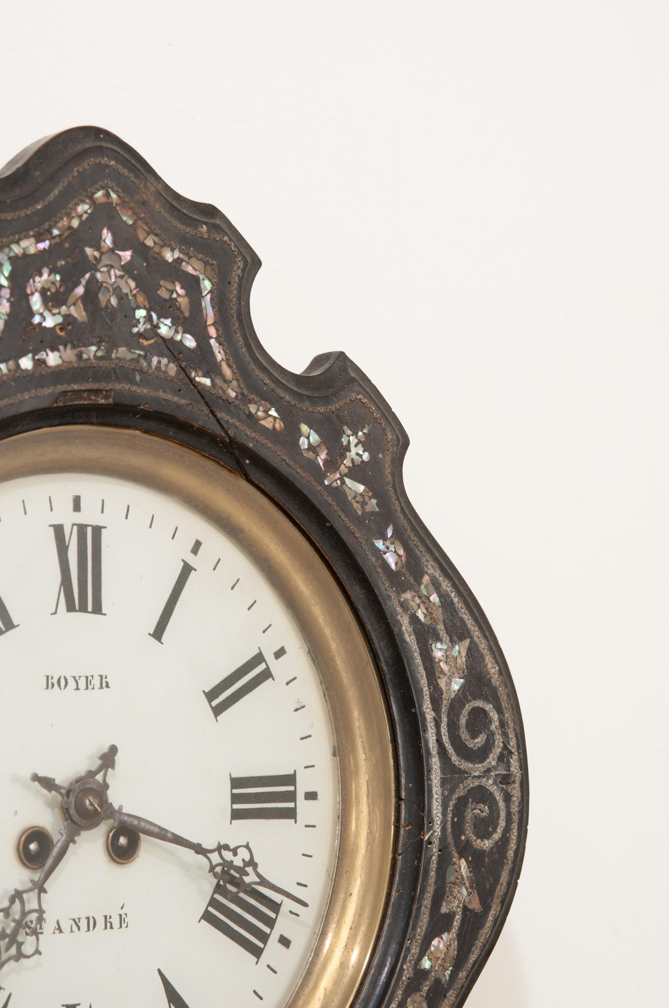 French 19th Century Napoleon III Style Wall Clock 2