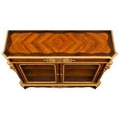 French 19th Century Napoleon III Tulipwood and Ormolu Vitrine
