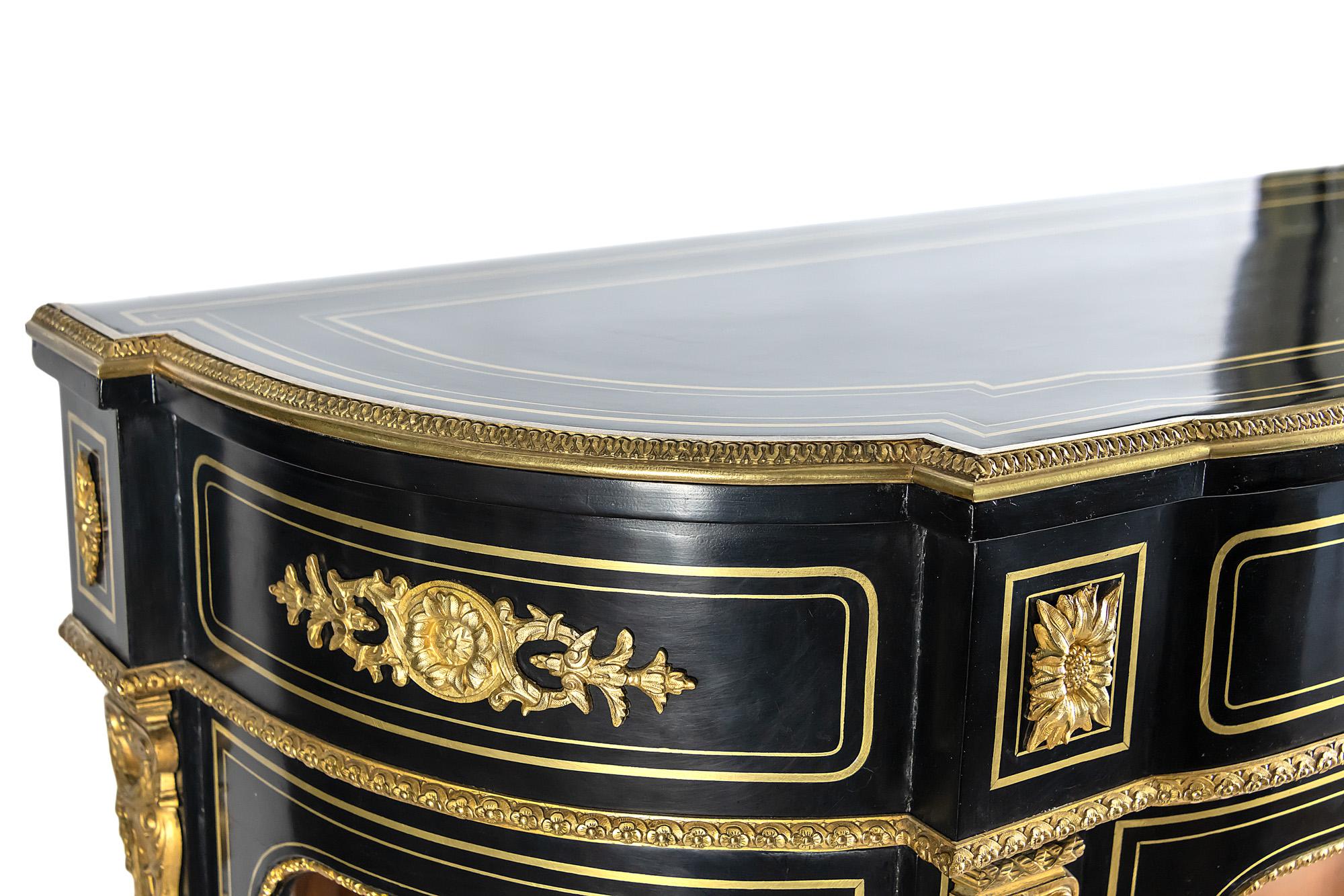 Brass French 19th Century Napoleon III Vitrine Cabinet For Sale