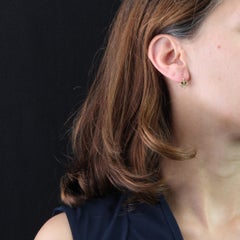 French 19th Century Natural Pearl 18 Karat Rose Gold Lever, Back Earrings