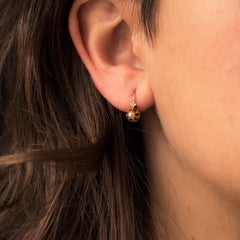 French 19th Century Natural Pearls Diamonds 18 Karat Gold Sleepers Earrings