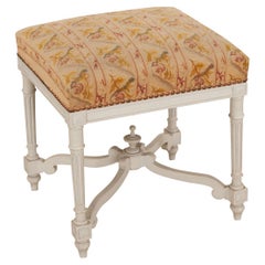 Used French 19th Century Needlepoint Square Stool
