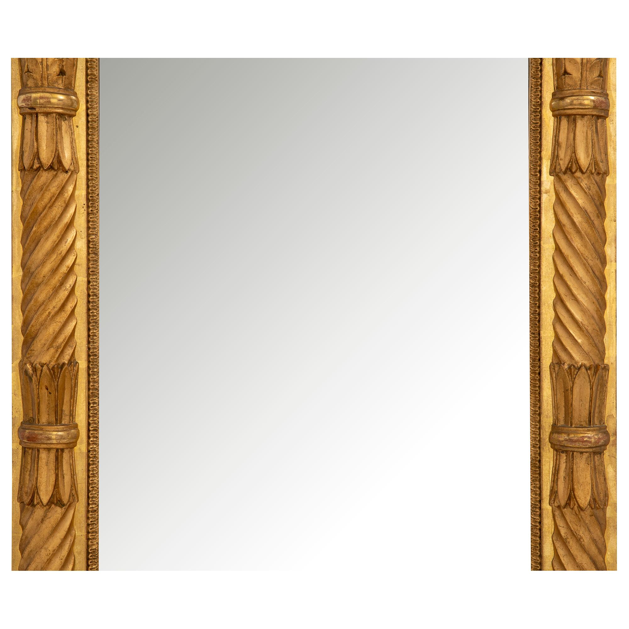 French 19th Century Neo-Classical Giltwood Mirror In Good Condition For Sale In West Palm Beach, FL