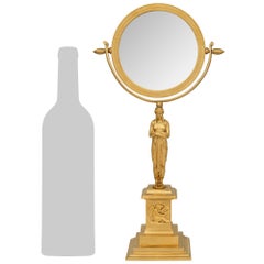 Espejo de tocador Ormolu neoclásico francés del siglo XIX