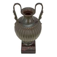 French 19th Century Neo-Classical Patinated Verdigris Bronze Urn