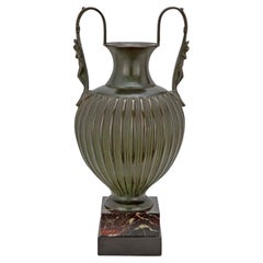 French 19th Century Neo-Classical Patinated Verdigris Bronze Urn