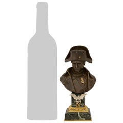 Stile neoclassico francese del XIX secolo. Busto in bronzo di Napoleone, firmato Pinedo